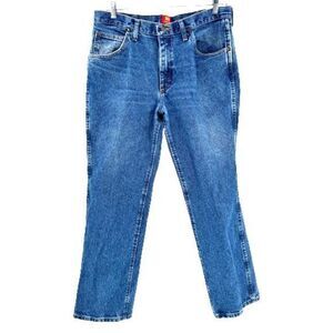 Wrangler Western Slim Fit Jeans Men's 36x30‎ Blue Cowboy Rodeo Bootcut Mid Rise